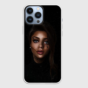 Чехол для iPhone 13 Pro Max с принтом Girl DARK ,  |  | Тематика изображения на принте: dark | girl | девушка | звезда | инсомния | тату | татуировка