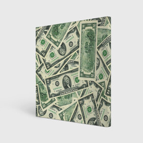 Холст квадратный с принтом Доллар , 100% ПВХ |  | 100 долларов | арт | банкноты | валюта | деньги | доллар | зеленый | рисунок | сто | сто долларов