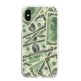 Чехол для iPhone XS Max матовый с принтом Доллар , Силикон | Область печати: задняя сторона чехла, без боковых панелей | 100 долларов | арт | банкноты | валюта | деньги | доллар | зеленый | рисунок | сто | сто долларов