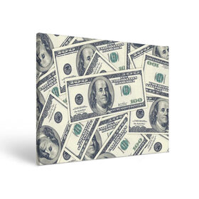 Холст прямоугольный с принтом Доллары , 100% ПВХ |  | 100 долларов | арт | банкноты | валюта | деньги | доллары | зеленый | зелень | сто | сто долларов