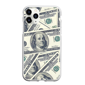Чехол для iPhone 11 Pro Max матовый с принтом Доллары , Силикон |  | 100 долларов | арт | банкноты | валюта | деньги | доллары | зеленый | зелень | сто | сто долларов