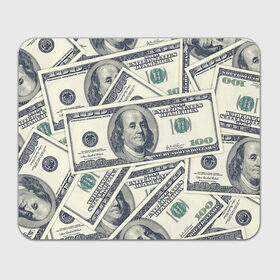 Коврик для мышки прямоугольный с принтом Доллары , натуральный каучук | размер 230 х 185 мм; запечатка лицевой стороны | 100 долларов | арт | банкноты | валюта | деньги | доллары | зеленый | зелень | сто | сто долларов