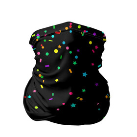 Бандана-труба 3D с принтом Праздничное настроение , 100% полиэстер, ткань с особыми свойствами — Activecool | плотность 150‒180 г/м2; хорошо тянется, но сохраняет форму | блёстки | веселье | конфетти | праздник | салют