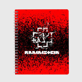 Тетрадь с принтом Rammstein. , 100% бумага | 48 листов, плотность листов — 60 г/м2, плотность картонной обложки — 250 г/м2. Листы скреплены сбоку удобной пружинной спиралью. Уголки страниц и обложки скругленные. Цвет линий — светло-серый
 | music | rammstein | rock | индастриал метал | метал группа | музыка | музыкальная группа | немецкая метал группа | рамштайн | рок | хард рок