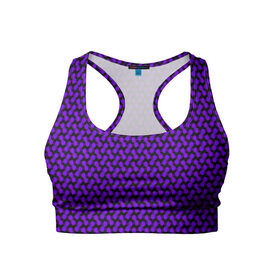 Женский спортивный топ 3D с принтом Dorri , 82% полиэстер, 18% спандекс Ткань безопасна для здоровья, позволяет коже дышать, не мнется и не растягивается |  | abstraction | pattern | purple | shapes | абстракция | паттерн | фиолетовый | формы
