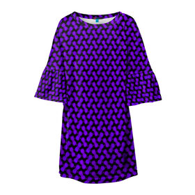 Детское платье 3D с принтом Dorri , 100% полиэстер | прямой силуэт, чуть расширенный к низу. Круглая горловина, на рукавах — воланы | abstraction | pattern | purple | shapes | абстракция | паттерн | фиолетовый | формы