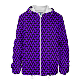 Мужская куртка 3D с принтом Dorri , ткань верха — 100% полиэстер, подклад — флис | прямой крой, подол и капюшон оформлены резинкой с фиксаторами, два кармана без застежек по бокам, один большой потайной карман на груди. Карман на груди застегивается на липучку | abstraction | pattern | purple | shapes | абстракция | паттерн | фиолетовый | формы