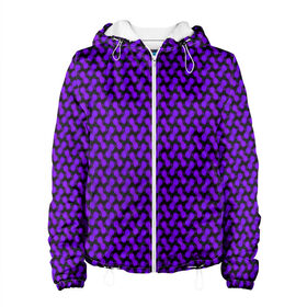 Женская куртка 3D с принтом Dorri , ткань верха — 100% полиэстер, подклад — флис | прямой крой, подол и капюшон оформлены резинкой с фиксаторами, два кармана без застежек по бокам, один большой потайной карман на груди. Карман на груди застегивается на липучку | abstraction | pattern | purple | shapes | абстракция | паттерн | фиолетовый | формы
