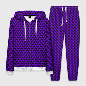 Мужской костюм 3D с принтом Dorri , 100% полиэстер | Манжеты и пояс оформлены тканевой резинкой, двухслойный капюшон со шнурком для регулировки, карманы спереди | abstraction | pattern | purple | shapes | абстракция | паттерн | фиолетовый | формы