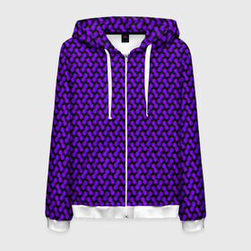 Мужская толстовка 3D на молнии с принтом Dorri , 100% полиэстер | длина до линии бедра, манжеты и пояс оформлены мягкой тканевой резинкой, двухслойный капюшон со шнурком для регулировки, спереди молния, по бокам два кармана | abstraction | pattern | purple | shapes | абстракция | паттерн | фиолетовый | формы