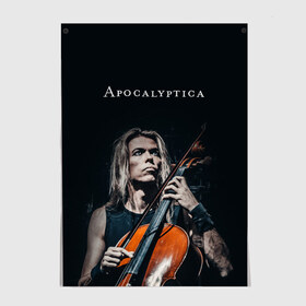 Постер с принтом Apocalyptica , 100% бумага
 | бумага, плотность 150 мг. Матовая, но за счет высокого коэффициента гладкости имеет небольшой блеск и дает на свету блики, но в отличии от глянцевой бумаги не покрыта лаком | Тематика изображения на принте: apocalyptica | eicca toppinen | finland | helsenki | metall | metallica | rock | апоклиптика | виолончель | рок | симфонический рок | финляндия | эйкка топпинен