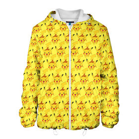 Мужская куртка 3D с принтом Pikachu БОМБИНГ , ткань верха — 100% полиэстер, подклад — флис | прямой крой, подол и капюшон оформлены резинкой с фиксаторами, два кармана без застежек по бокам, один большой потайной карман на груди. Карман на груди застегивается на липучку | 