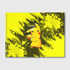 Альбом для рисования с принтом Pikachu Pika Pika , 100% бумага
 | матовая бумага, плотность 200 мг. | pika | pikachu | аниме | детская | детям | игры | молния | мышка | мышь | пика | пикачу | покемон | покемоны