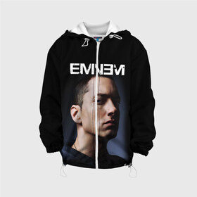 Детская куртка 3D с принтом EMINEM , 100% полиэстер | застежка — молния, подол и капюшон оформлены резинкой с фиксаторами, по бокам — два кармана без застежек, один потайной карман на груди, плотность верхнего слоя — 90 г/м2; плотность флисового подклада — 260 г/м2 | eminem | rap | актёр | американский рэпер | композитор | маршалл | продюсер | рэп | рэпер | эминем