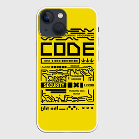 Чехол для iPhone 13 mini с принтом КОД,программирование,code ,  |  | code | cyberpunk | danger | error | hacking | input | money | personal data | programming | security