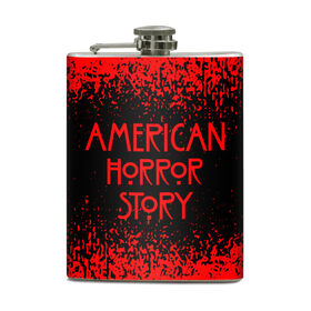 Фляга с принтом American Horror Story. , металлический корпус | емкость 0,22 л, размер 125 х 94 мм. Виниловая наклейка запечатывается полностью | Тематика изображения на принте: 