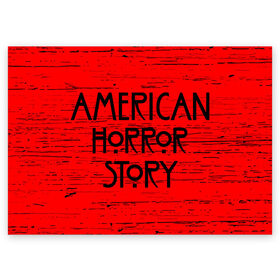 Поздравительная открытка с принтом American Horror Story. , 100% бумага | плотность бумаги 280 г/м2, матовая, на обратной стороне линовка и место для марки
 | 