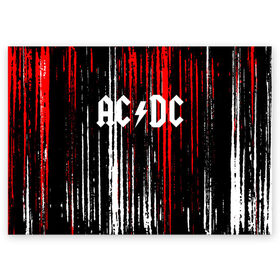 Поздравительная открытка с принтом AC/DC. , 100% бумага | плотность бумаги 280 г/м2, матовая, на обратной стороне линовка и место для марки
 | 