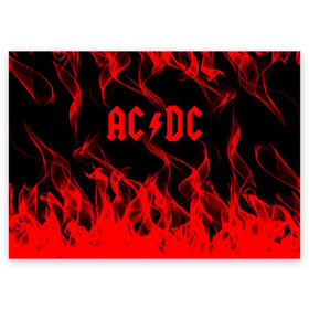 Поздравительная открытка с принтом AC/DC. , 100% бумага | плотность бумаги 280 г/м2, матовая, на обратной стороне линовка и место для марки
 | ac dc | music | rock | австралийская рок группа | ас дс | асдс | блюз рок | музыка | переменный ток постоянный ток | рок | рок н ролл | хард рок | эй си ди си