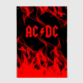 Постер с принтом AC/DC. , 100% бумага
 | бумага, плотность 150 мг. Матовая, но за счет высокого коэффициента гладкости имеет небольшой блеск и дает на свету блики, но в отличии от глянцевой бумаги не покрыта лаком | ac dc | music | rock | австралийская рок группа | ас дс | асдс | блюз рок | музыка | переменный ток постоянный ток | рок | рок н ролл | хард рок | эй си ди си