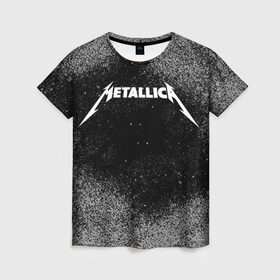Женская футболка 3D с принтом Metallica. , 100% полиэфир ( синтетическое хлопкоподобное полотно) | прямой крой, круглый вырез горловины, длина до линии бедер | metallica | music | rock | американская рок группа | метал группа | металлика | музыка | рок | рок группа | трэш метал | хеви метал