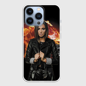 Чехол для iPhone 13 Pro с принтом Olga Buzova ,  |  | celebrity | eyes | face | fire | flame | guitar | hands | lips | rock | skeleton | skull | star | view | взгляд | гитара | глаза | губы | звезда | знаменитость | лицо | огонь | пламя | рок | руки | скелет | череп