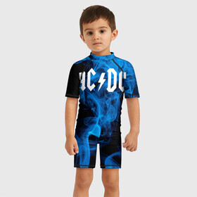 Детский купальный костюм 3D с принтом AC/DC. , Полиэстер 85%, Спандекс 15% | застежка на молнии на спине | ac dc | music | rock | австралийская рок группа | ас дс | асдс | блюз рок | музыка | переменный ток постоянный ток | рок | рок н ролл | хард рок | эй си ди си