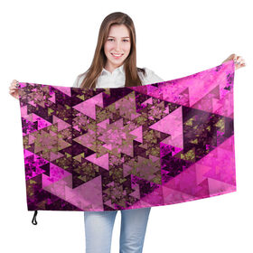 Флаг 3D с принтом Triangles PinK , 100% полиэстер | плотность ткани — 95 г/м2, размер — 67 х 109 см. Принт наносится с одной стороны | 