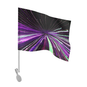Флаг для автомобиля с принтом Rollo , 100% полиэстер | Размер: 30*21 см | abstraction | blur | immersion | light | lines | long exposure | purple | абстракция | длинная выдержка | линии | погружение | размытость | свет | фиолетовый