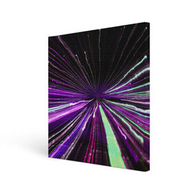 Холст квадратный с принтом Rollo , 100% ПВХ |  | abstraction | blur | immersion | light | lines | long exposure | purple | абстракция | длинная выдержка | линии | погружение | размытость | свет | фиолетовый