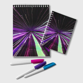 Блокнот с принтом Rollo , 100% бумага | 48 листов, плотность листов — 60 г/м2, плотность картонной обложки — 250 г/м2. Листы скреплены удобной пружинной спиралью. Цвет линий — светло-серый
 | abstraction | blur | immersion | light | lines | long exposure | purple | абстракция | длинная выдержка | линии | погружение | размытость | свет | фиолетовый