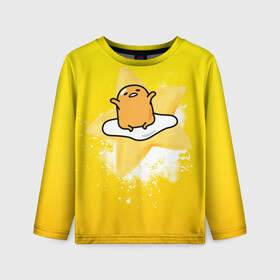 Детский лонгслив 3D с принтом Gudetama , 100% полиэстер | длинные рукава, круглый вырез горловины, полуприлегающий силуэт
 | gudetama | анимешное яйцо | гудетама | желток | стекающее яйцо | яичница