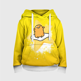 Детская толстовка 3D с принтом Gudetama , 100% полиэстер | двухслойный капюшон со шнурком для регулировки, мягкие манжеты на рукавах и по низу толстовки, спереди карман-кенгуру с мягким внутренним слоем | Тематика изображения на принте: gudetama | анимешное яйцо | гудетама | желток | стекающее яйцо | яичница