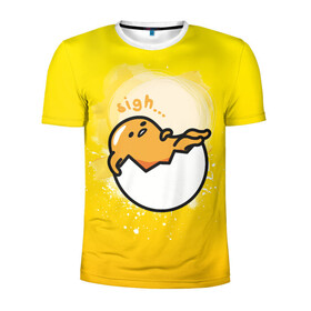 Мужская футболка 3D спортивная с принтом Gudetama , 100% полиэстер с улучшенными характеристиками | приталенный силуэт, круглая горловина, широкие плечи, сужается к линии бедра | gudetama | анимешное яйцо | гудетама | желток | стекающее яйцо | яичница