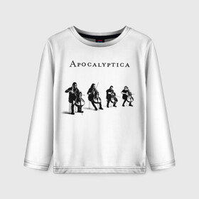 Детский лонгслив 3D с принтом Apocalyptica , 100% полиэстер | длинные рукава, круглый вырез горловины, полуприлегающий силуэт
 | apocalyptica | eicca toppinen | finland | heavy | helsenki | metall | metallica | mikko sirn | paavo ltjnen | perttu kivilaakso | rock | апоклиптика | виолончель | рок | симфонический рок | финляндия | эйкка топпинен