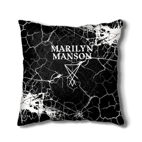 Подушка 3D с принтом Marilyn Manson , наволочка – 100% полиэстер, наполнитель – холлофайбер (легкий наполнитель, не вызывает аллергию). | состоит из подушки и наволочки. Наволочка на молнии, легко снимается для стирки | marilyn manson | nothing records | известность | музыка | рок группа