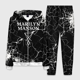 Мужской костюм 3D с принтом Marilyn Manson , 100% полиэстер | Манжеты и пояс оформлены тканевой резинкой, двухслойный капюшон со шнурком для регулировки, карманы спереди | marilyn manson | nothing records | известность | музыка | рок группа