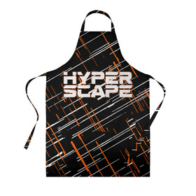 Фартук 3D с принтом Hyper Scape. , 100% полиэстер | общий размер — 65 х 85 см, ширина нагрудника — 26 см, горловина — 53 см, длина завязок — 54 см, общий обхват в поясе — 173 см. Принт на завязках и на горловине наносится с двух сторон, на основной части фартука — только с внешней стороны | esport | games | hyper scape | twitch | игроки | игролюбители | игроманы | игры | киберспорт | королевская битва | корона | твич | хупер скайп | хупер скайпе