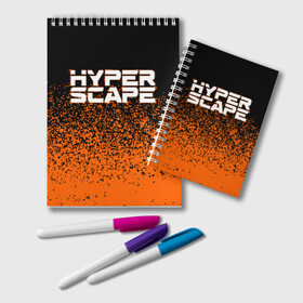 Блокнот с принтом Hyper Scape , 100% бумага | 48 листов, плотность листов — 60 г/м2, плотность картонной обложки — 250 г/м2. Листы скреплены удобной пружинной спиралью. Цвет линий — светло-серый
 | Тематика изображения на принте: esport | games | hyper scape | twitch | игроки | игролюбители | игроманы | игры | киберспорт | королевская битва | корона | твич | хупер скайп | хупер скайпе