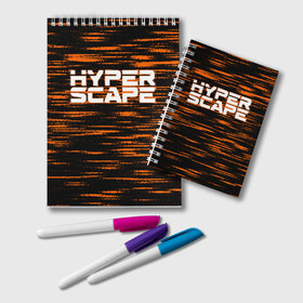 Блокнот с принтом Hyper Scape , 100% бумага | 48 листов, плотность листов — 60 г/м2, плотность картонной обложки — 250 г/м2. Листы скреплены удобной пружинной спиралью. Цвет линий — светло-серый
 | Тематика изображения на принте: esport | games | hyper scape | twitch | игроки | игролюбители | игроманы | игры | киберспорт | королевская битва | корона | твич | хупер скайп | хупер скайпе