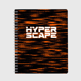 Тетрадь с принтом Hyper Scape , 100% бумага | 48 листов, плотность листов — 60 г/м2, плотность картонной обложки — 250 г/м2. Листы скреплены сбоку удобной пружинной спиралью. Уголки страниц и обложки скругленные. Цвет линий — светло-серый
 | Тематика изображения на принте: esport | games | hyper scape | twitch | игроки | игролюбители | игроманы | игры | киберспорт | королевская битва | корона | твич | хупер скайп | хупер скайпе