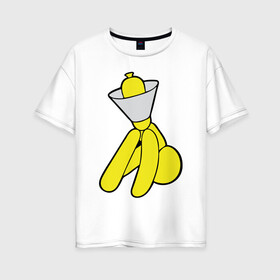 Женская футболка хлопок Oversize с принтом GTA Online Yellow Dog , 100% хлопок | свободный крой, круглый ворот, спущенный рукав, длина до линии бедер
 | auto | game | grand | gta | gta5 | los santos | rockstar | theft | гта | гта5 | игра | лос сантос | майкл | онлайн | рокстар | тревор | франклин