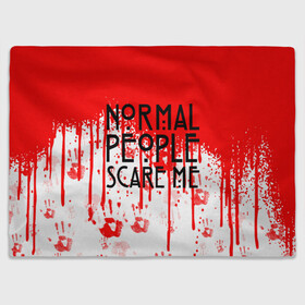 Плед 3D с принтом Normal People Scare Me. , 100% полиэстер | закругленные углы, все края обработаны. Ткань не мнется и не растягивается | american horror story | games | normal people scare me | аутизм | документальный фильм об аутизме | игры | кино | люди | нормал пипл скар ми | очень странные дела | фильмы