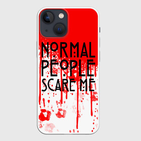 Чехол для iPhone 13 mini с принтом Normal People Scare Me. ,  |  | american horror story | games | normal people scare me | аутизм | документальный фильм об аутизме | игры | кино | люди | нормал пипл скар ми | очень странные дела | фильмы