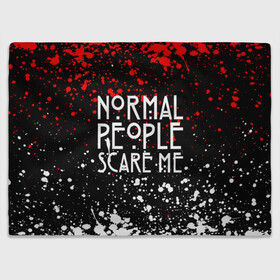 Плед 3D с принтом Normal People Scare Me. , 100% полиэстер | закругленные углы, все края обработаны. Ткань не мнется и не растягивается | american horror story | games | normal people scare me | аутизм | документальный фильм об аутизме | игры | кино | люди | нормал пипл скар ми | очень странные дела | фильмы