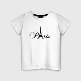 Детская футболка хлопок с принтом Paris , 100% хлопок | круглый вырез горловины, полуприлегающий силуэт, длина до линии бедер | france | la tour eiffel | paris | париж | франция | эйфелева башня