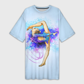 Платье-футболка 3D с принтом Художественная гимнастика ,  |  | gymnastics | rhythmic gymnastics | гимнастика | спорт | художественная гимнастика