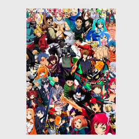 Скетчбук с принтом Аниме персонажи , 100% бумага
 | 48 листов, плотность листов — 100 г/м2, плотность картонной обложки — 250 г/м2. Листы скреплены сверху удобной пружинной спиралью | akame | akatsuki | anime | art | collage | crossover | japan | аниме | арт | герои | коллаж | манга | персонажи