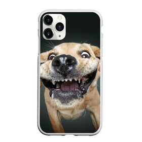 Чехол для iPhone 11 Pro матовый с принтом Улыбающаяся Собака , Силикон |  | dog | зубы | лапы | мем | пес | прикол | слюни | смешные животные | собака | собачка | улыбающаяся собака | улыбка | щенок | юмор | язык