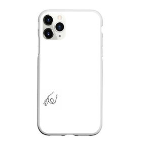 Чехол для iPhone 11 Pro Max матовый с принтом пранк , Силикон |  | мем | минимализм | пальцы | пранк | прикол | рука | чб
